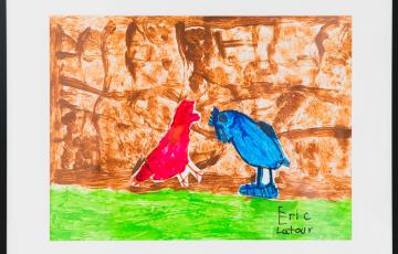 Rosette rencontre son ami le perroquet punk